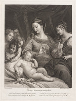 KG 15275
<br/>
Madonna met sluimerend kind en h.Catharina
<br/>
<em>Strange, Robert, Sir, (1721-1792)</em>